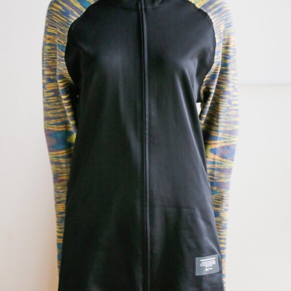 Adidas X Missoni Black Multicolour Sleeve Long Zip Up Running Jacket - Picture 2 of 10
